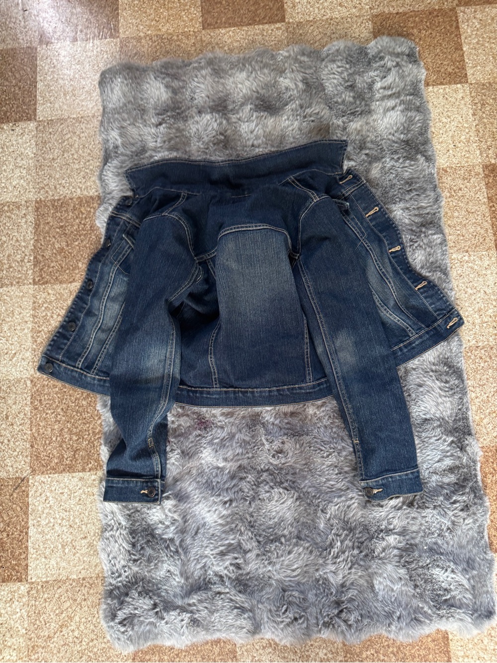 1989 Place White and Pink Label on Blue Denim
